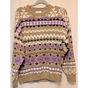 BP NWT Tan Purple M Sweater MSRP $55
